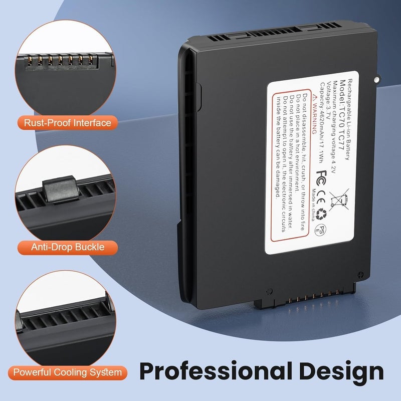 E EGOWAY 4620mAh Replacement Battery for Zebra TC77 Barcode Scanner, Compatible with Zebra Symbol Motorola TC70, TC72, TC75, TC77, TC700h, TC700k, TC720l, TC75x, TC75EK, TC75AH, TC75GK, TC77HL - Image 5